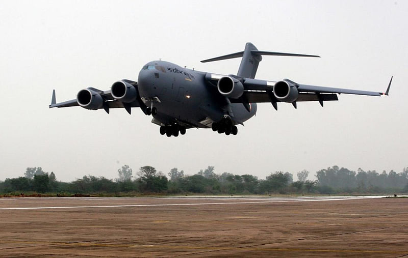 The IAF C-17 will take-off from Hindon airbase near Delhi once the relief material is loaded into the aircraft. 