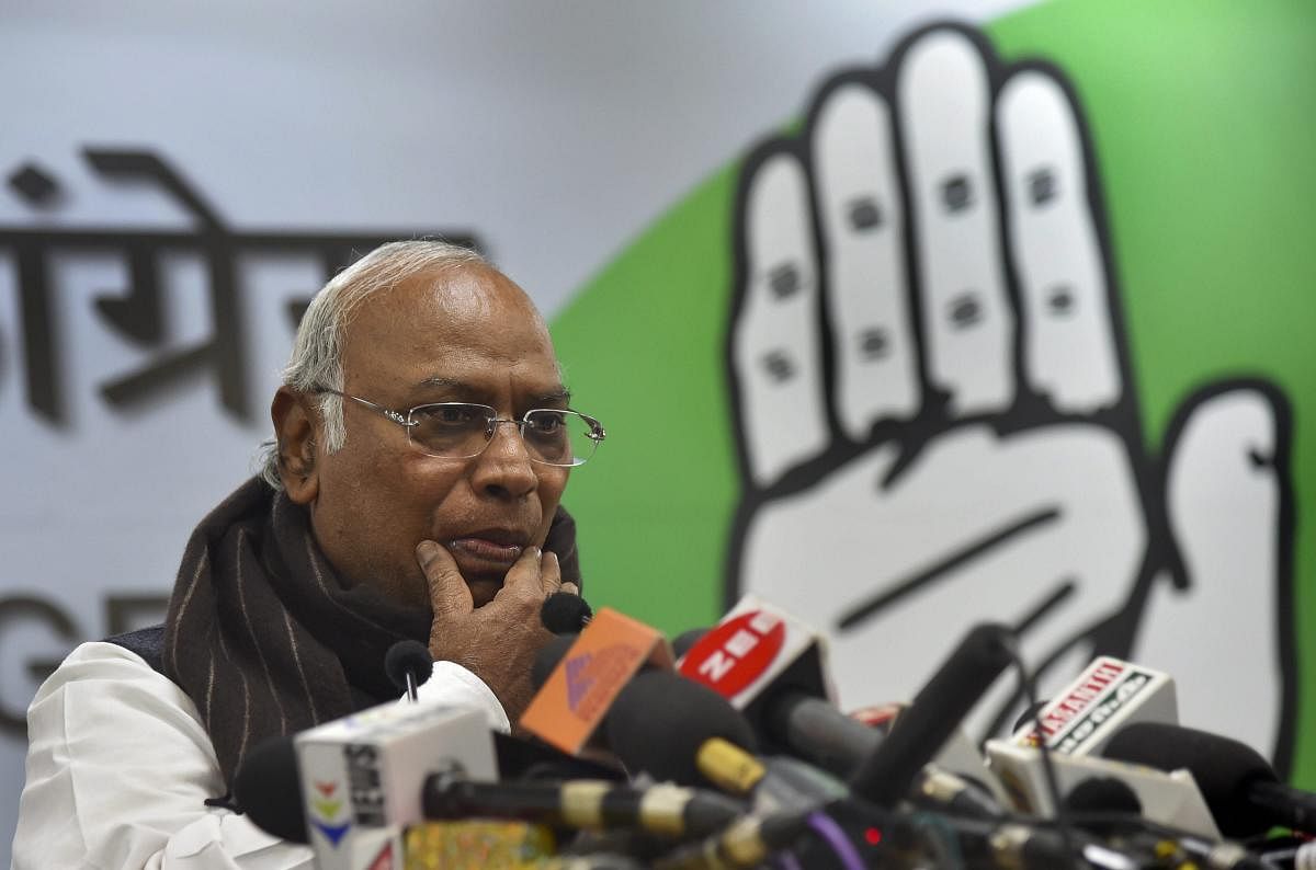 Senior Congress leader Mallikarjun Kharge. (PTI Photo)