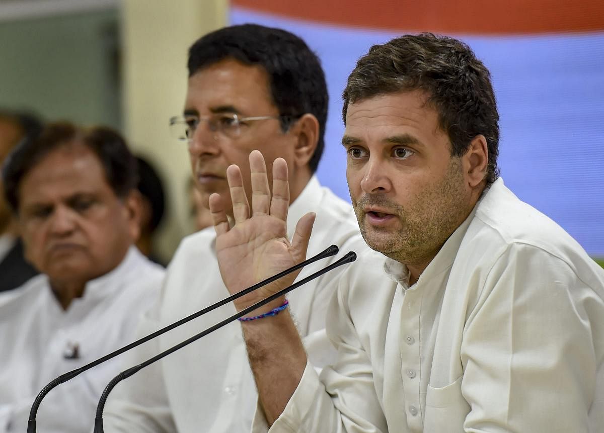 Gandhi has been using the slogan at public meetings for quite some time to allege that financial irregularities have taken place in the Rafale deal. PTI File photo