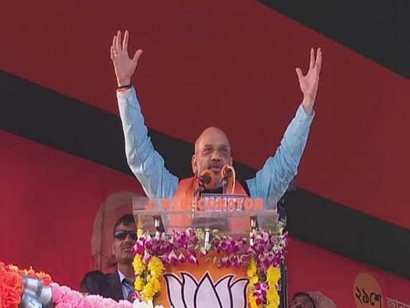 Amit Shah addressing a rally at Kanthi in West Bengal. Photo Credit: BJP