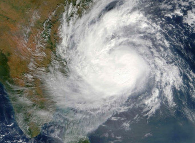 File photo of Cyclone Vardah hit Indian coast in December 2016.