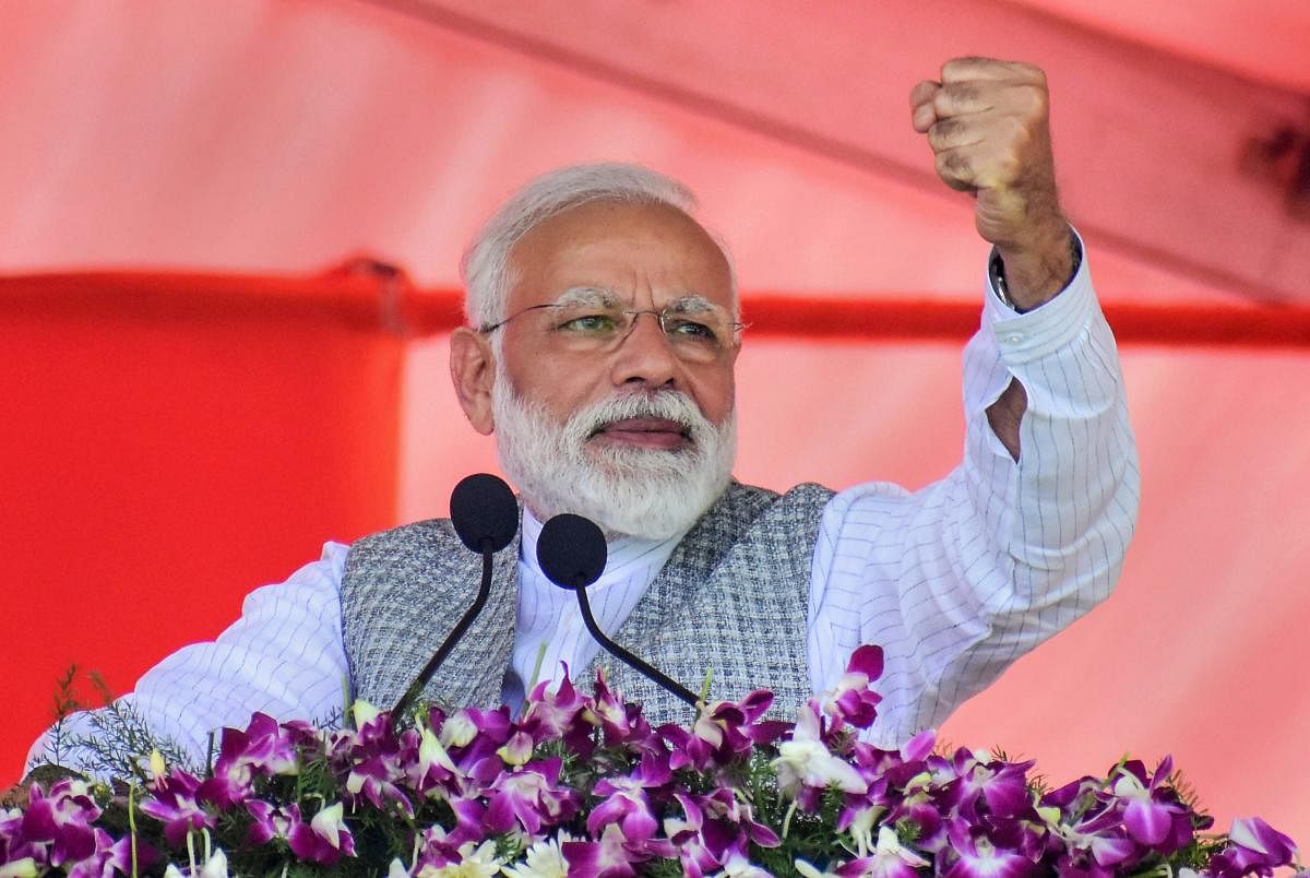 Modi said the Congress was scared of fielding candidates in the seats dominated by the majority population. PTI File photo