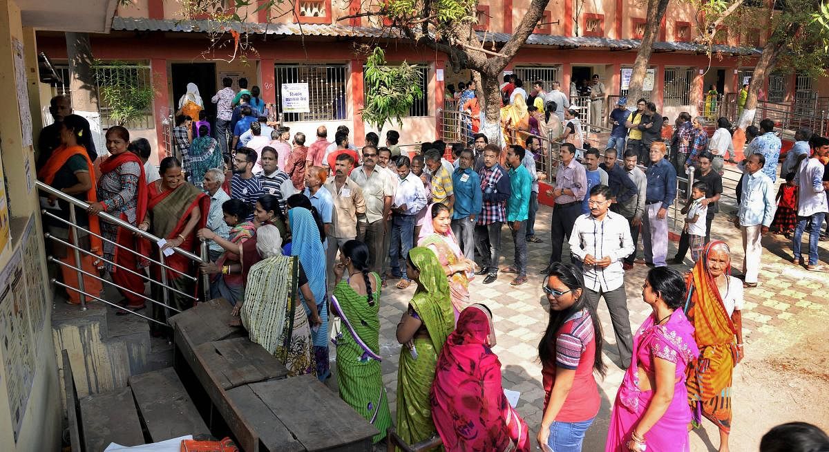 Nearly 60 per cent polling was recorded till 3 pm in Chhattisgarh's three Lok Sabha seats on Thursday as people stood in long queues and braved the scorching heat to cast their votes, an official said. PTI file photo for representation