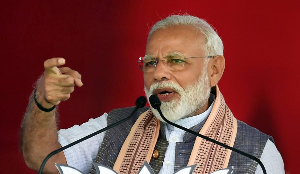 Addressing a campaign rally at Surendranagar in Gujarat, Modi was referring to the surgical strikes and air strikes conducted by the country's forces inside Pakistan in response to terrorist attacks in Uri and Pulwama. PTI File photo