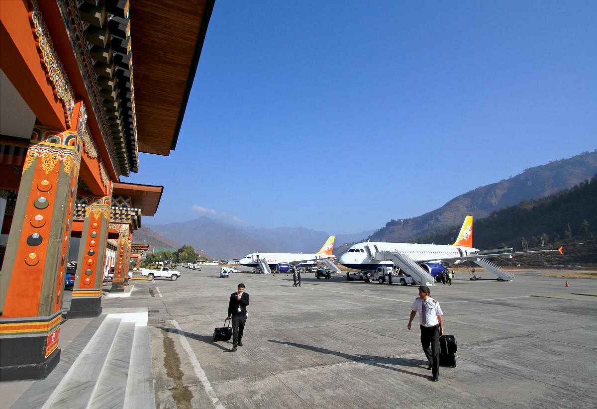 The charming little airport in Paro, Bhutan.
