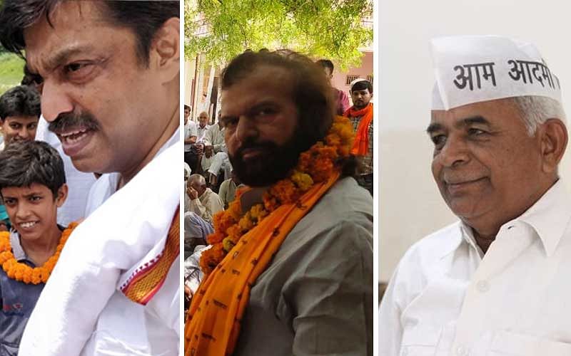Congress Rajesh Lilothia, BJP's candidate Sufi singer Hansraj Hans and AAP's Gugan Singh.