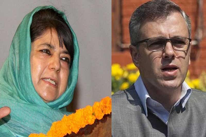  Former chief ministers of Jammu and Kashmir, Mehbooba Mufti and Omar Abdullah. File photo