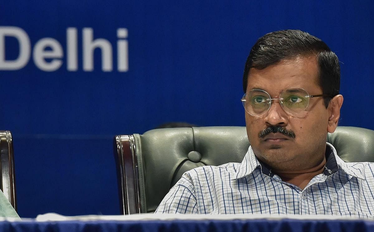 The AAP supremo was addressing a press conference here after a meeting of opposition parties to discuss the issue of EVM malfunctioning in the ongoing parliamentary election. (PTI Photo)