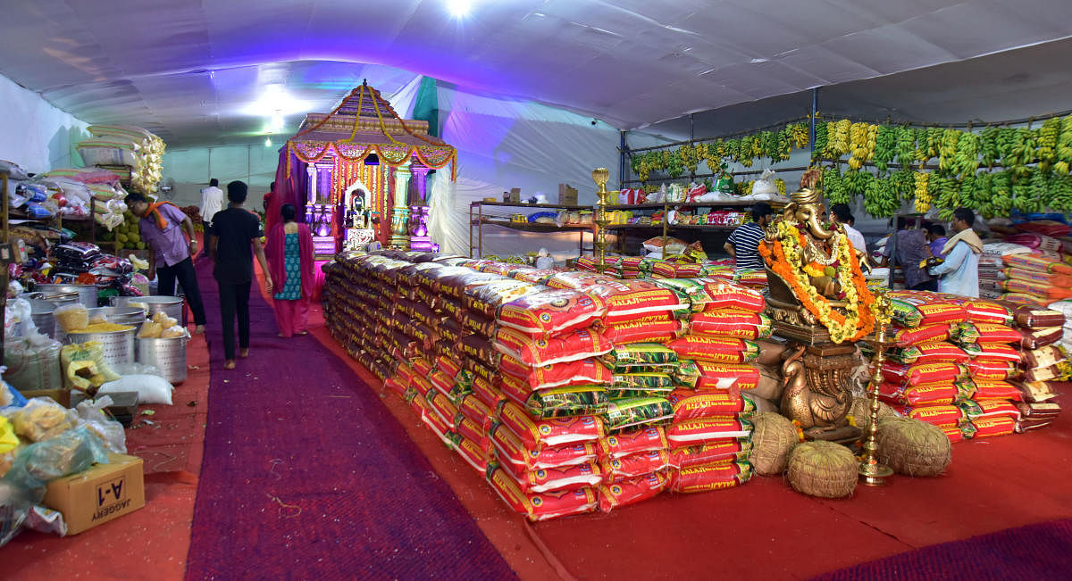 A view of ‘Ugrana’ (storeroom) set up at Kadri Manjunatha Temple in Mangaluru. 