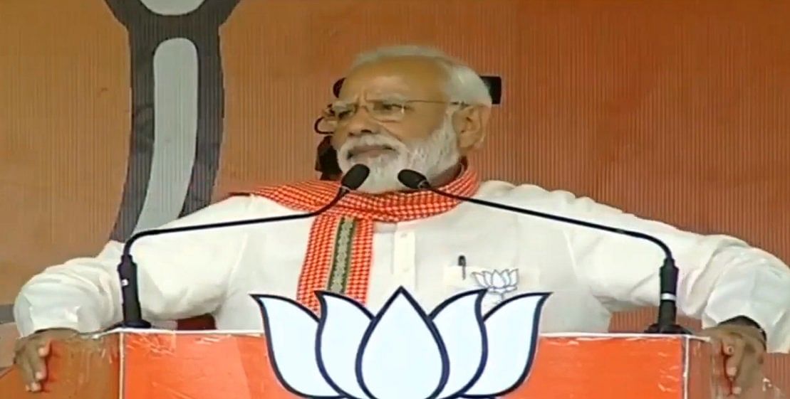 Addressing election rallies at Sonebhadra and Ghazipur districts in the eastern Uttar Pradesh region, Modi also raked up the Alwar gang-rape incident to attack the Congress. (Twitter/BJP4India)