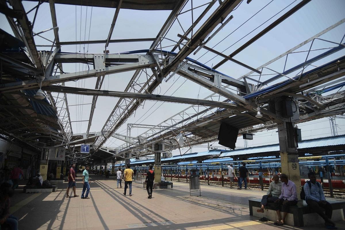 A view of the damaged Bhubaneswar railway station due to Cyclone Fani, in Bhubaneswar on May 5, 2019. (PTI Photo)