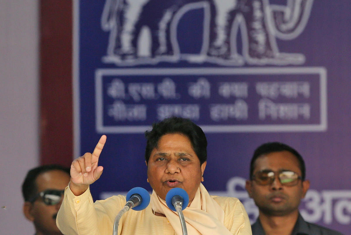 Hours after the prime minister's remarks at election rallies in Kushinagar and Deoria earlier in the day, Mayawati said, "In the wake of this incident, Modi is doing dirty politics." (Reuters Photo)