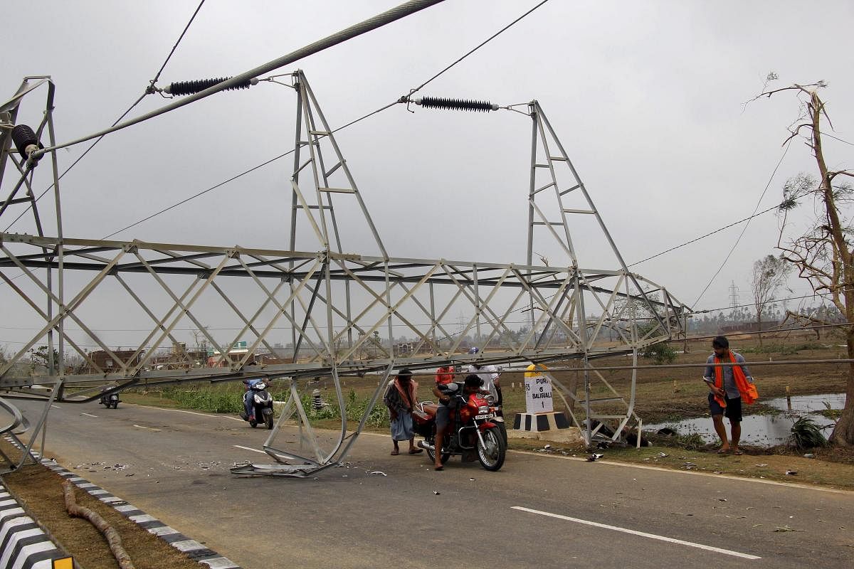 Efforts are on to restore electricity, water supply and telecom facilities even as large number of areas remained in the dark for the eleventh day since May 3. (PTI Photo)