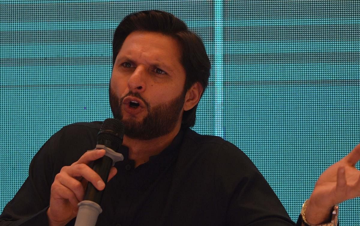 "It's for social and religious reasons that I've made this decision regarding my daughters not competing in public sporting activities and their mother agrees with me," wrote Afridi. AFP File photo