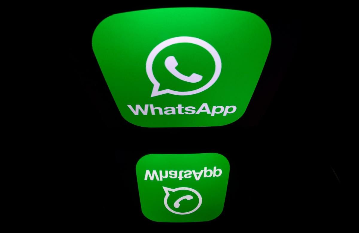 This file photograph taken on December 28, 2016, shows the logo of WhatsApp mobile messaging service in a studio in Paris. (AFP File Photo)