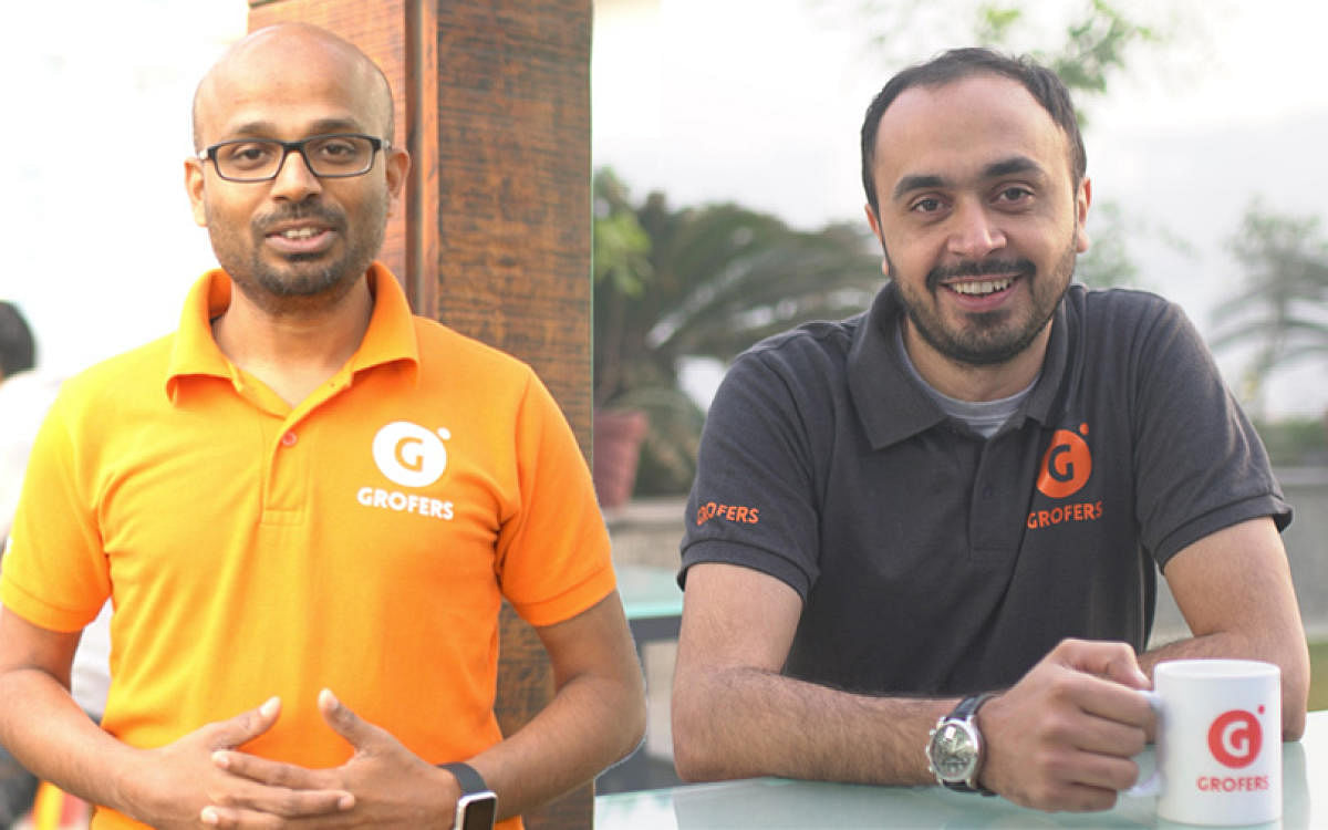 Grofers founders Saurabh Kumar (left) and Albinder Dhindsa