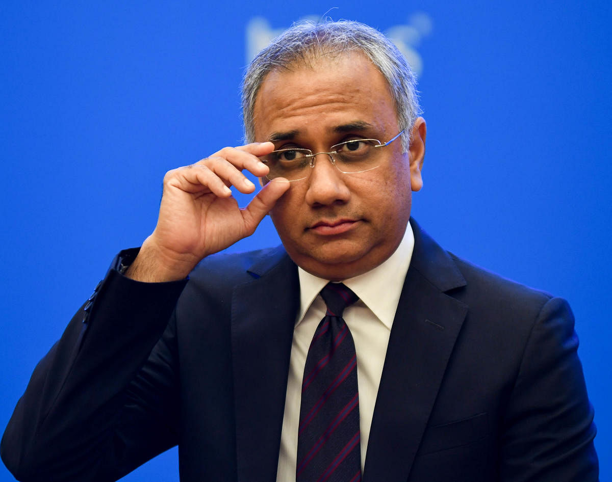 Salil Parekh, CEO, seen during the 3rd quarterly results at Infosys campus, in Bengaluru on Friday. File Photo/ B H Shivakumar