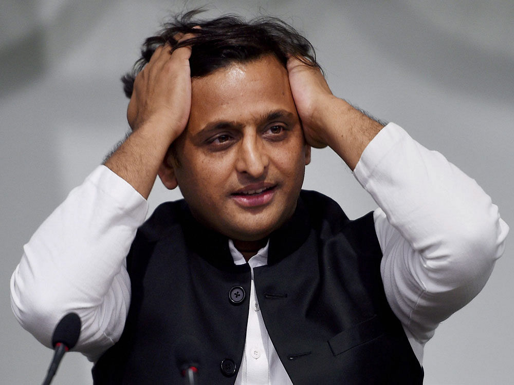 A day after curtains came down on polling, there was silence in the opposition party's office, with Yadav closeted with SP leaders to discuss future strategy after May 23 results of the lower house of Parliament. PTI File photo