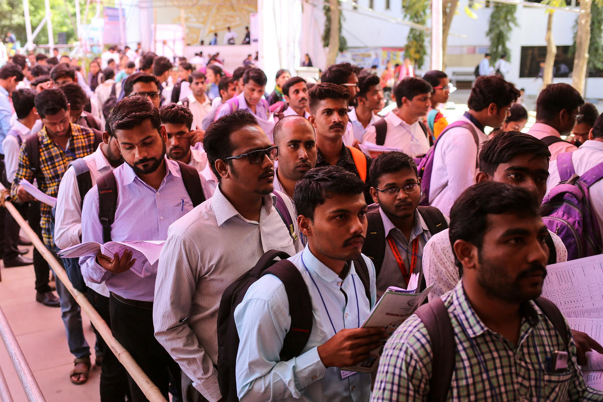 During March 2019, the highest number of 2.25 lakh jobs were created in the 22-25 years age group, followed by 2.14 lakh in the 18-21 years age bracket. Reuters File photo