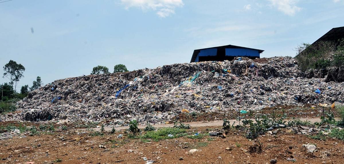 The heap of garbage dumped at Indavara village.