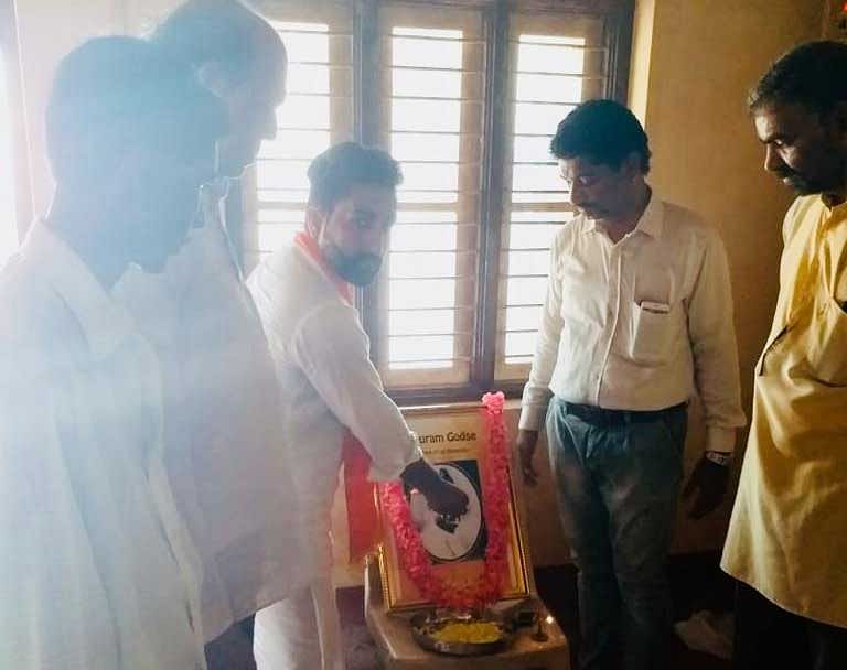 Ullal police have arrested a man for allegedly celebrating the birth anniversary of Mahatma Gandhi's assasin Nathuram Godse, at a house in Ashraya Colony in Kumpala, in Mangaluru taluk on May 19.  DH photo
