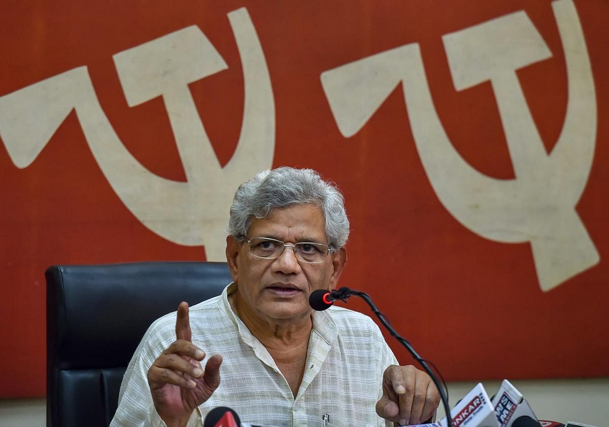 "Integrity of EVMs by matching with sample VVPATs has to be done at the start of the counting," Yechury said. PTI File photo