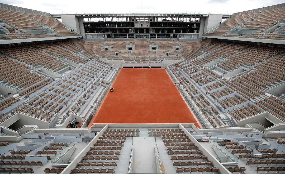 NEW LOOK: A general view shows the renovated Philippe Chatrier central court at Roland Garros. Reuters