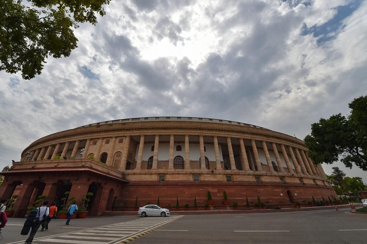 A view of the Parliment House ahead of the Lok Sabha elections results in New Delhi, Wednesday, May 22, 2019. PTI