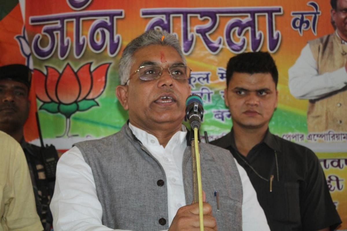 Dilip Ghosh warned TMC against using violence, after BJP made significant inroads in West Bengal. (Credit: DH photos)