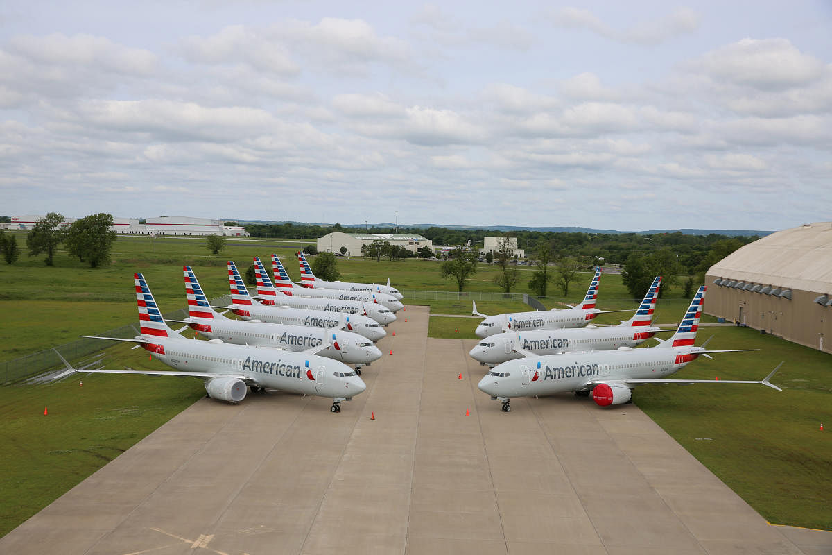 American Airlines Boeing 737 MAX jets sit parked at a facility in Tulsa, Oklahoma, U.S. Reuters