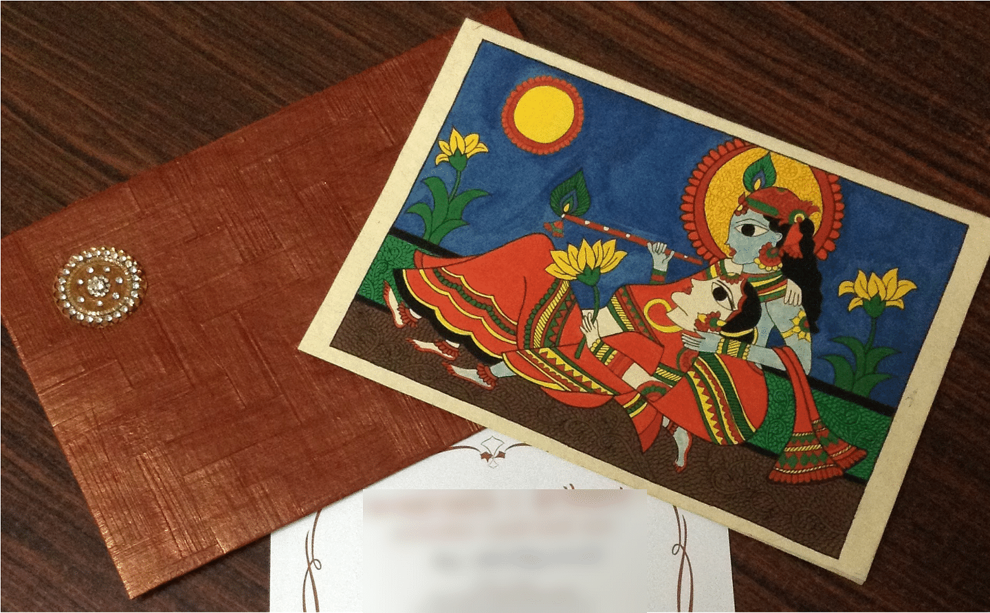A wedding card Namratha designed for her friend.