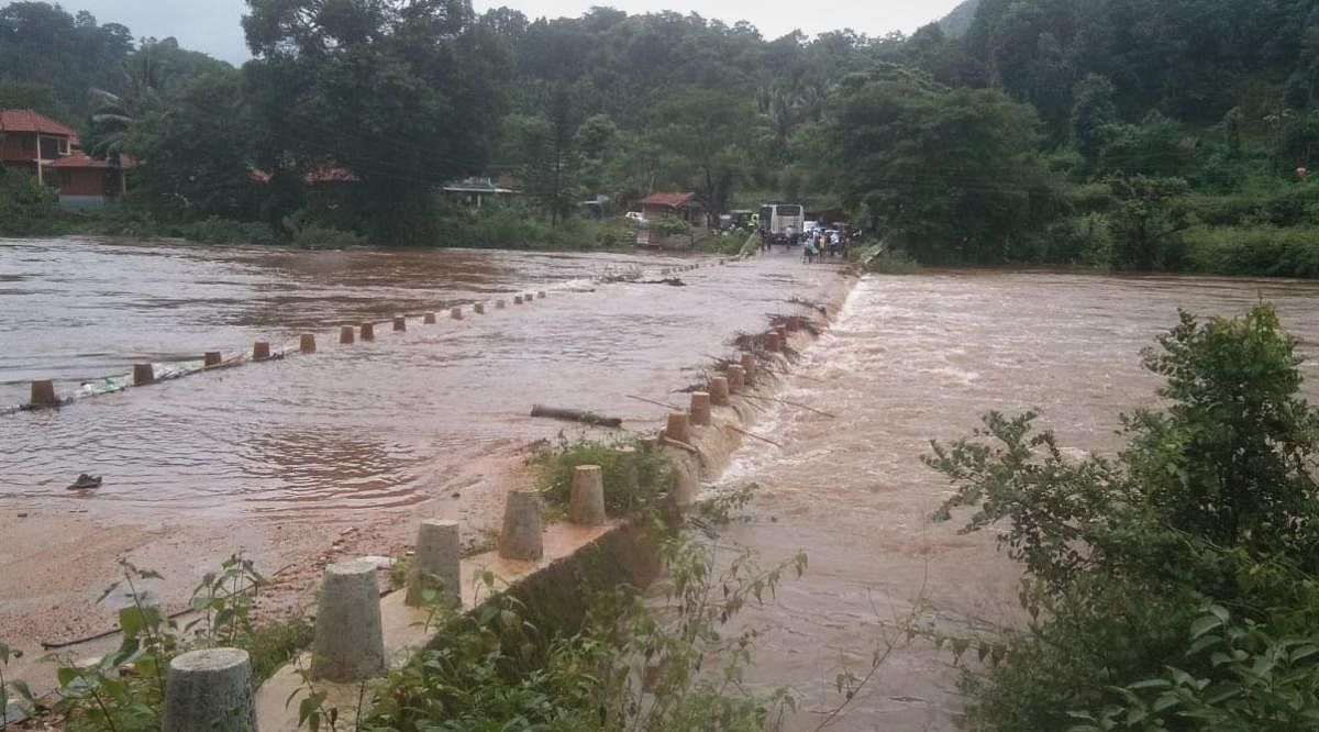A view of the existing Hebbole bridge which is often submerged during every monsoon.