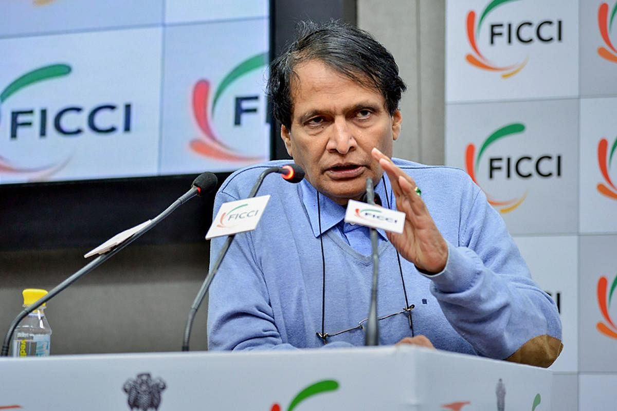 Union Minister for Civil Aviation Suresh Prabhu addresses a national conference on logistics policy at FICCI in New Delhi earlier this year (PTI Photo)