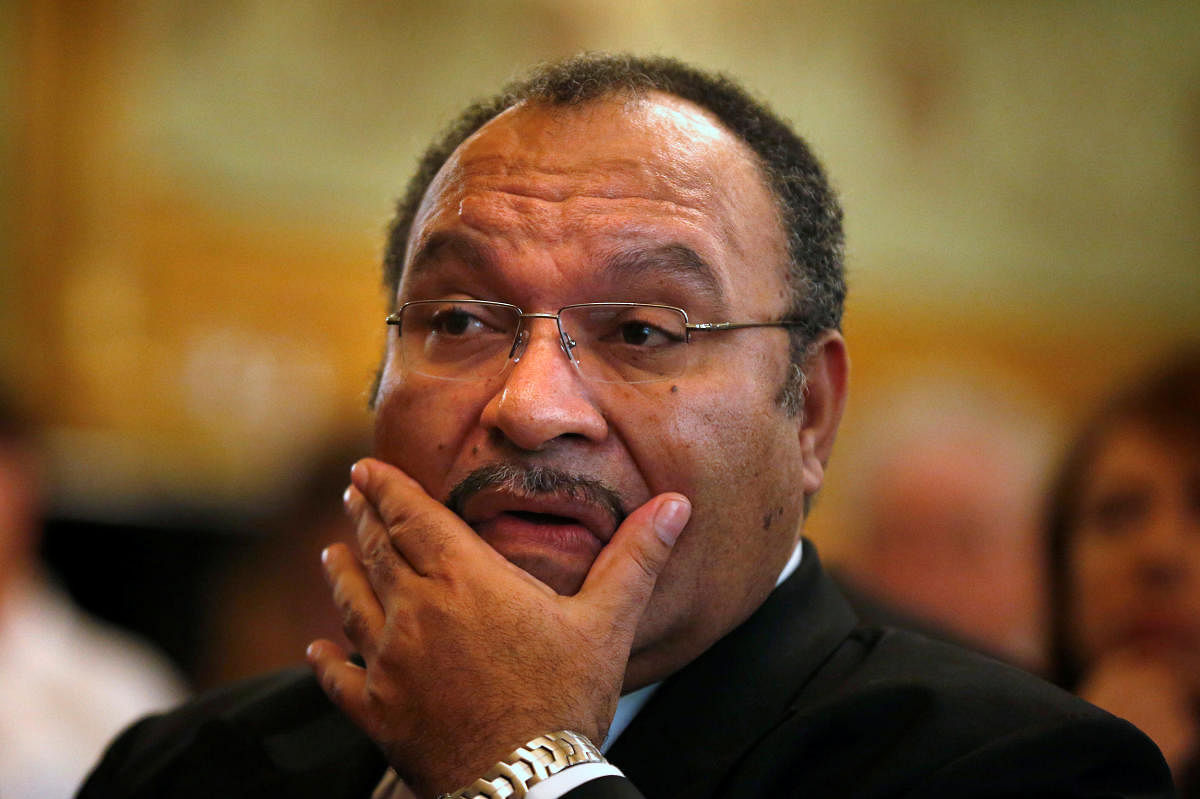 Papua New Guinea's Prime Minister Peter O'Neill pauses before making an address to the Lowy Institute in Sydney. (Photo by REUTERS)