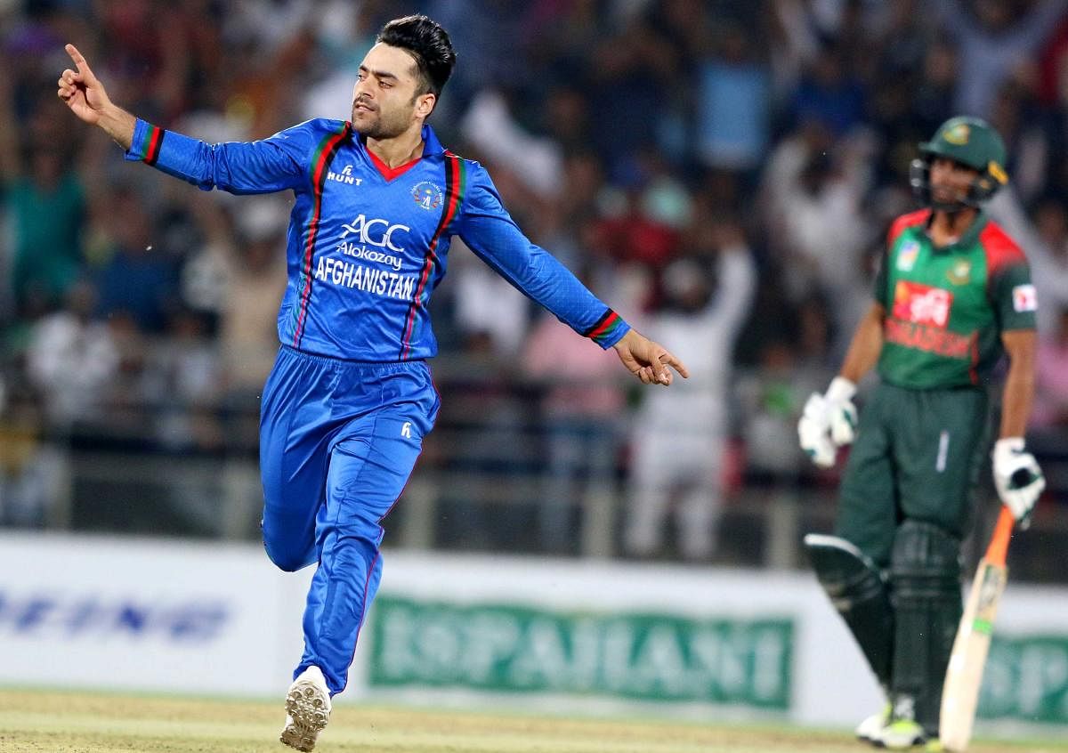 WILY: Leg-spinner Rashid Khan will be Afghanistan's trump card during the World Cup. AFP 