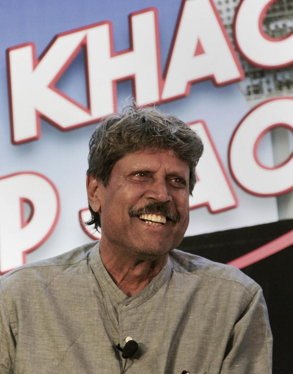 Kapil Dev at a promotion event in New Delhi on Wednesday. PTI