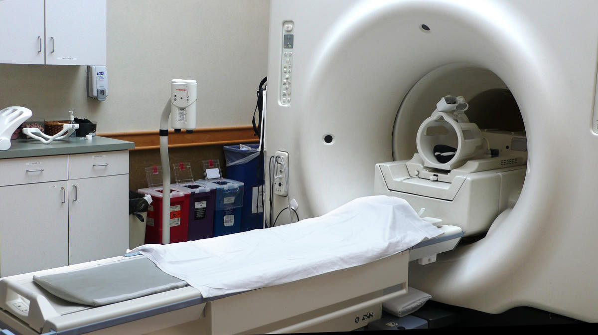 The MRI scan machine is installed on a PPP model at the Sanjay Gandhi Institute of Trauma and Orthopaedics. File photo