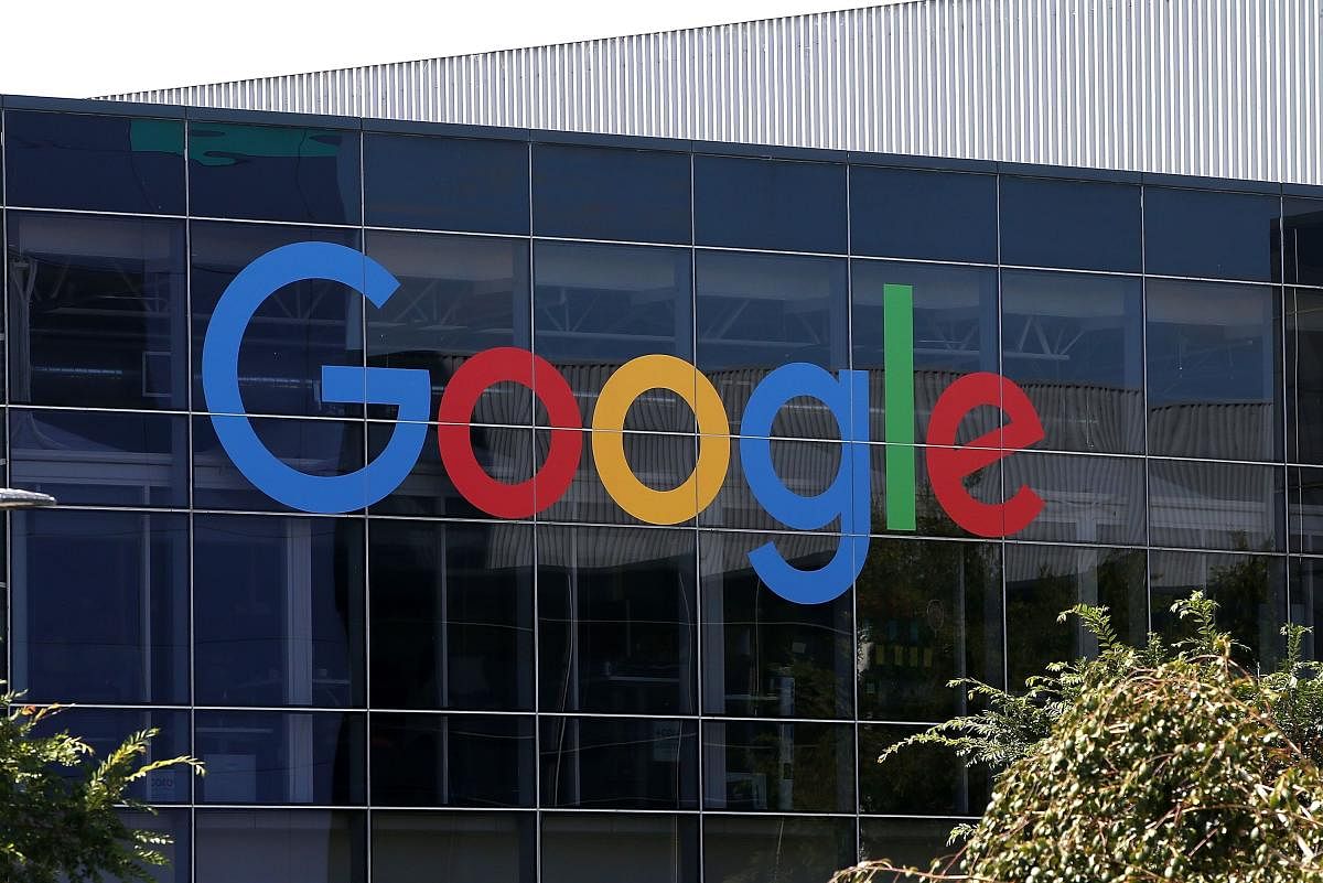 The Google logo is displayed at the Google headquarters (Photo AFP)