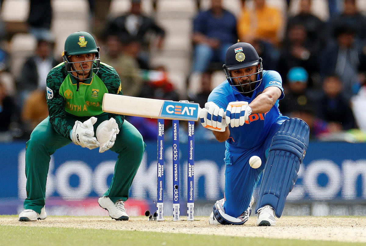 Top-notch Stuff: India’s Rohit Sharma sweeps one to the boundary during his match-winning century against South Africa. REUTERS