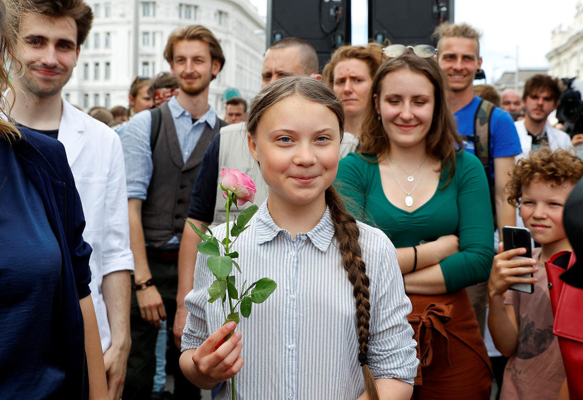 Greta Thunberg attends a demonstration calling for action on climate change, during the "Fridays for Future" school strike in Vienna, Austria. (Reuters File Photo)