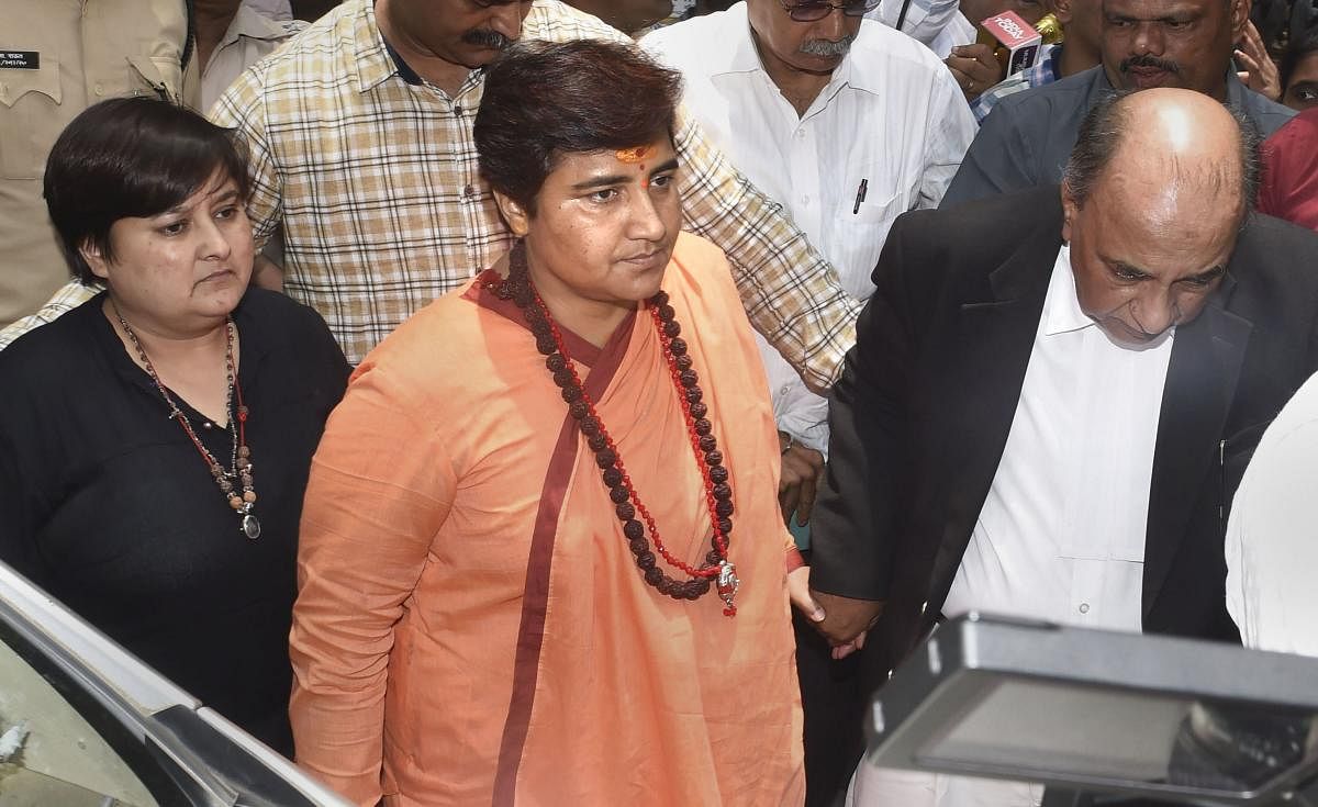 It was Thakur's first appearance before the NIA court, which is conducting the trial in the 11-year-old case, after being elected to Lok Sabha from Bhopal last month. (PTI Photo)