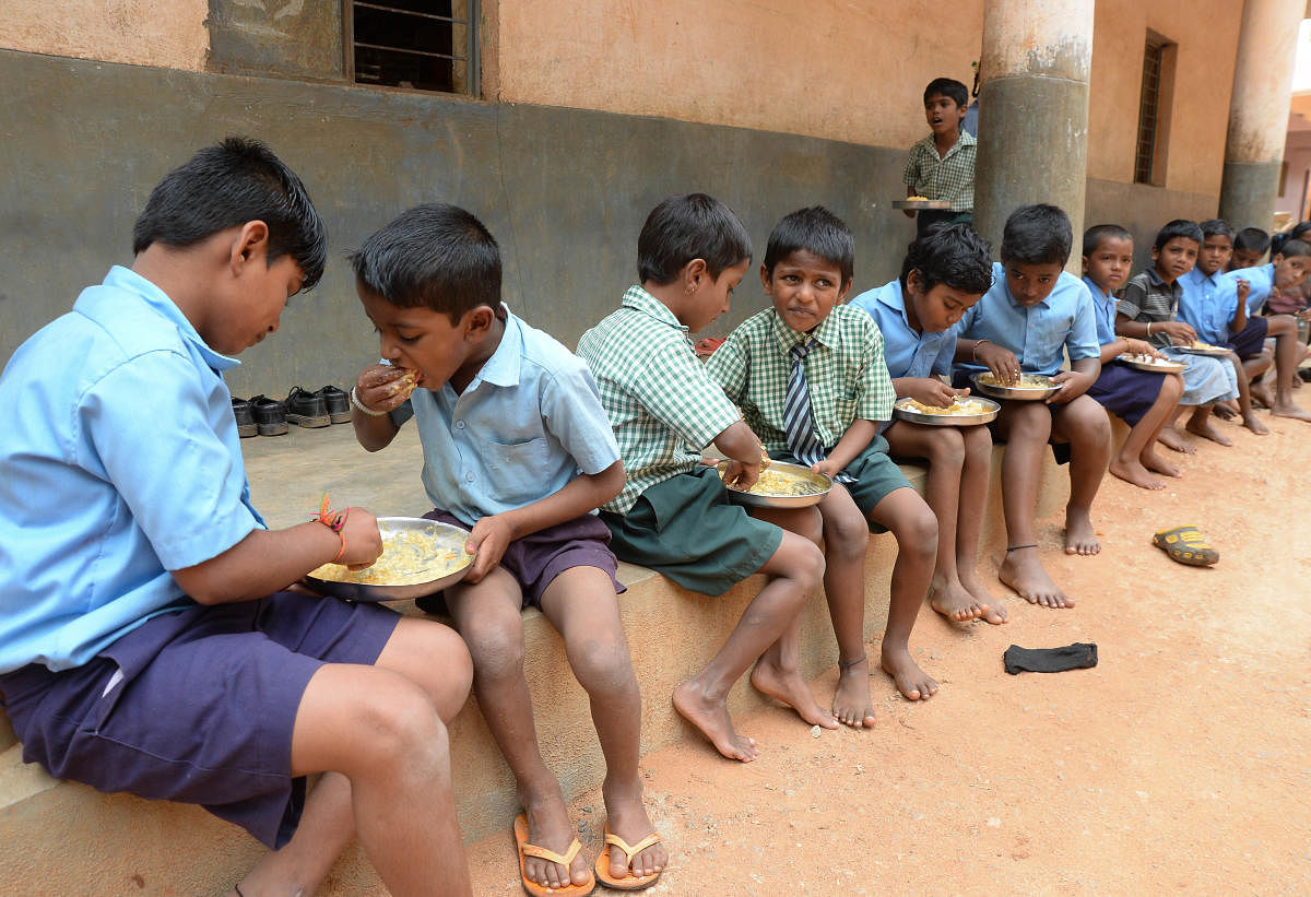 Akshaya Patra Foundation is under criticism for not serving onion and garlic in mid-day meals to students. (TPML Photo)