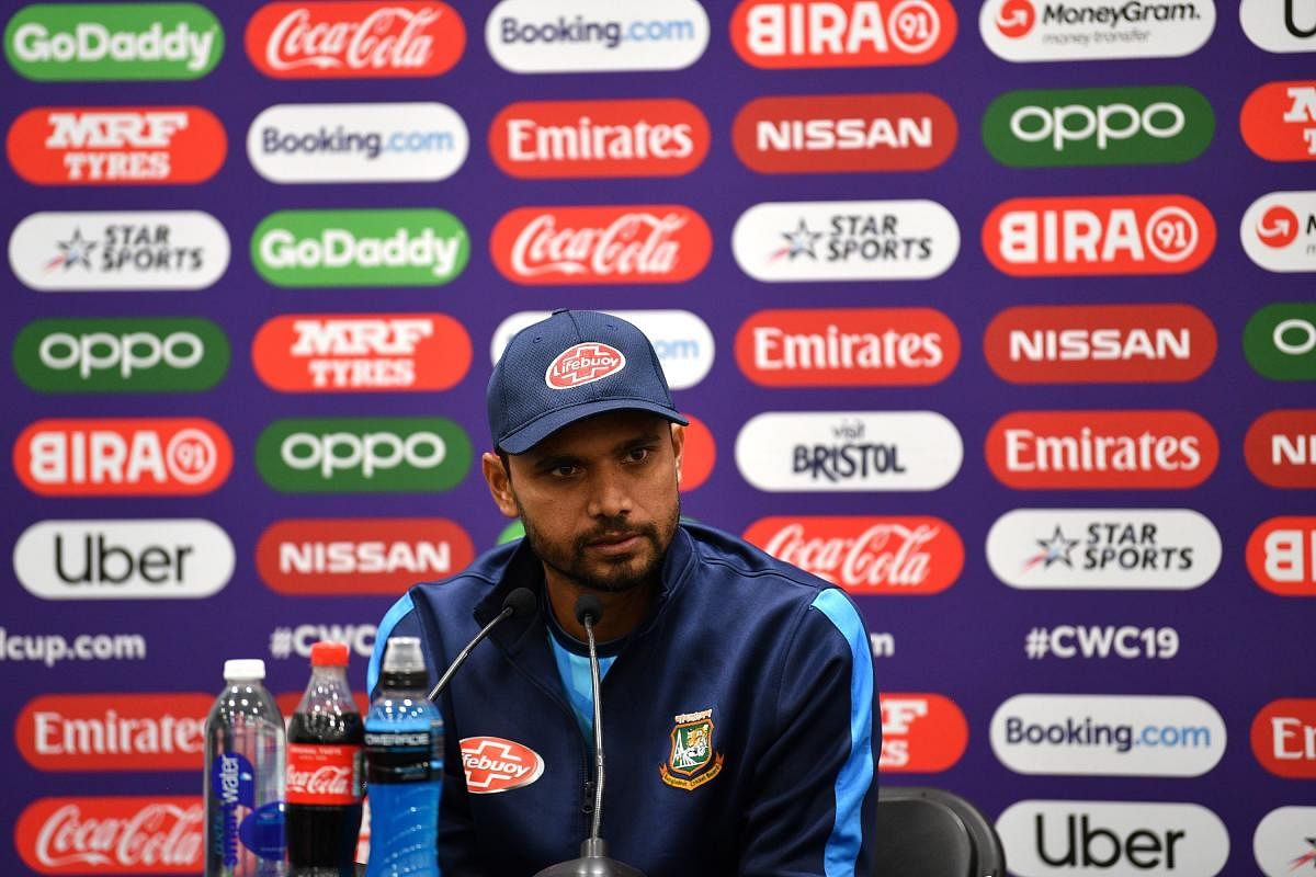 Bangladesh's captain Mashrafe Mortaza attends a press conference at Bristol County Ground in Bristol, southwest England. (AFP Photo)