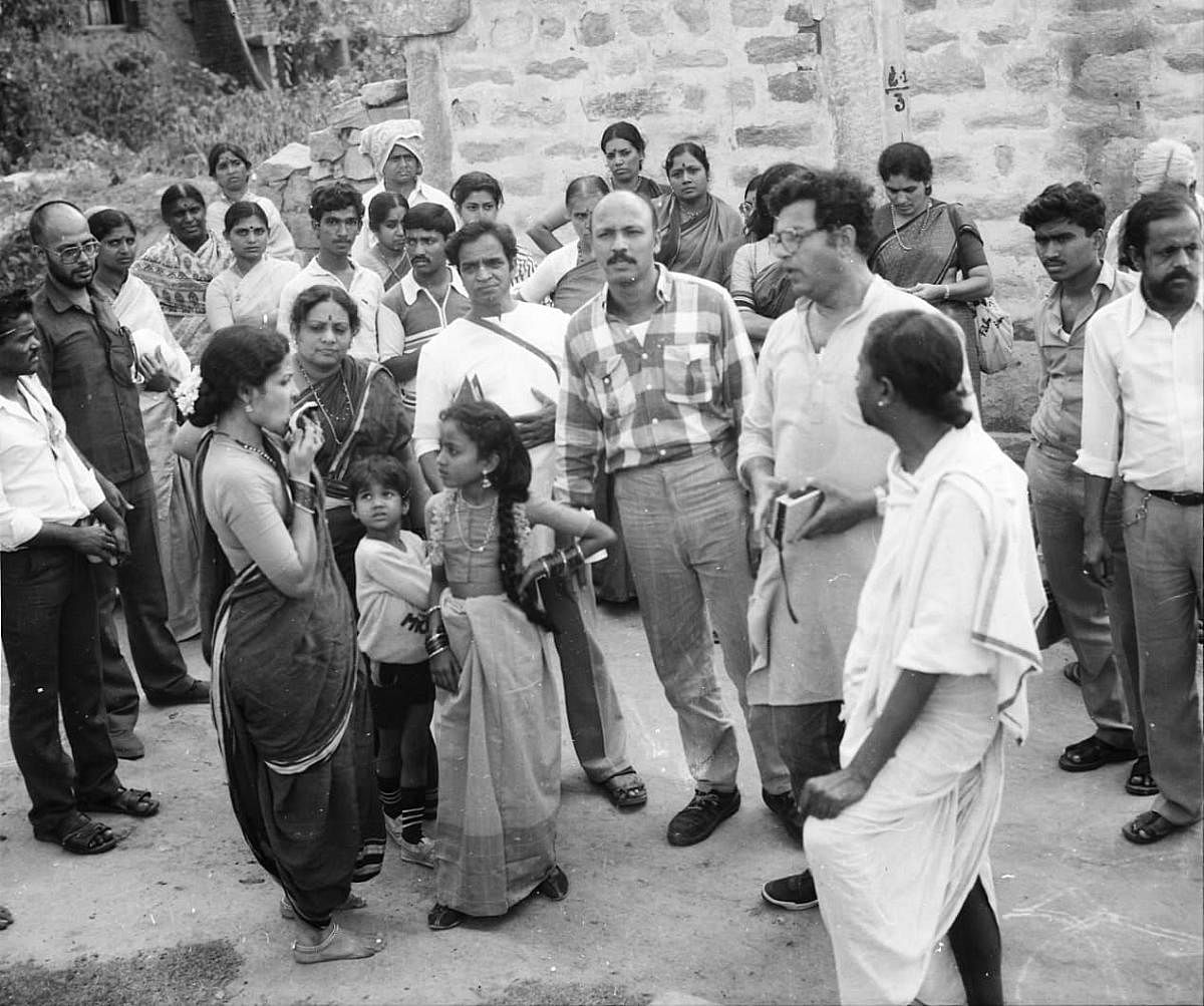 Girish Karnad during the shooting of one of his films.