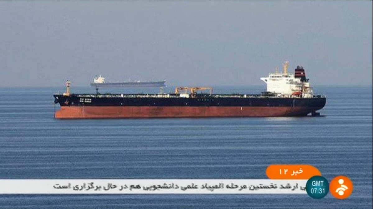Two tankers involved in an incident off the coast of Oman, according to the Iranian State TV at an undisclosed location. (AFP Photo)