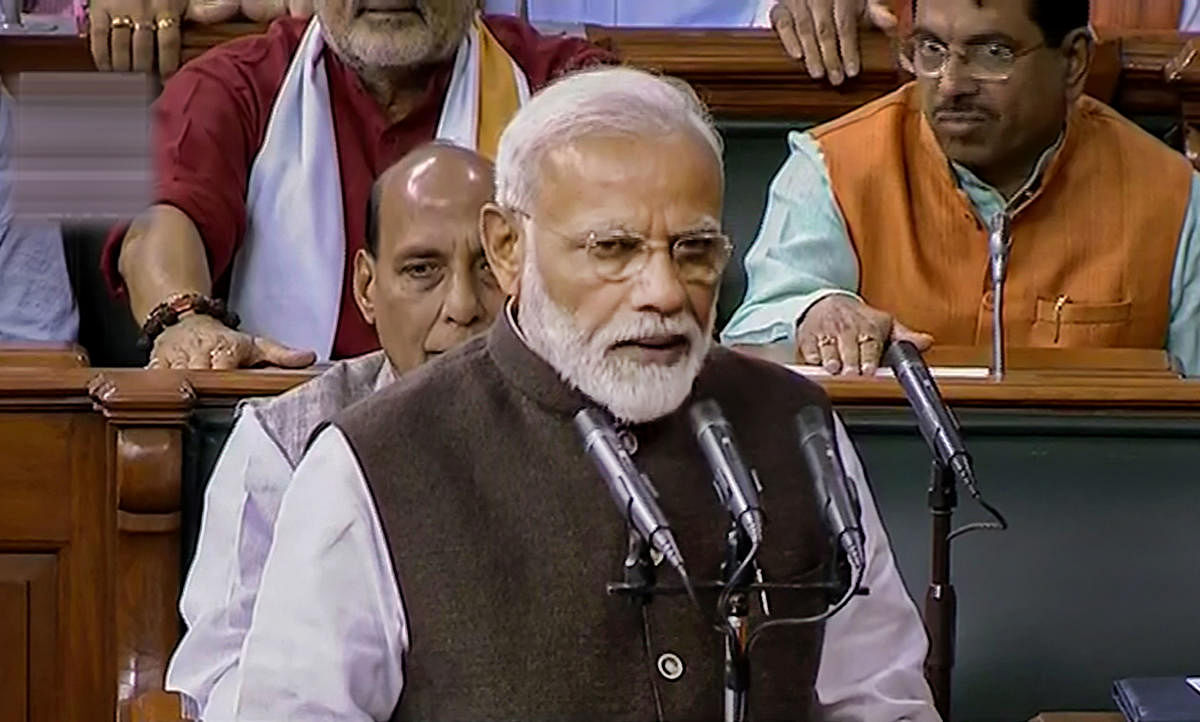 Prime Minister Narendra Modi on Monday assured the Opposition that their every word is "valuable" to the government irrespective of their "numbers", and asked it to actively speak in Parliament. (Photo PTI)
