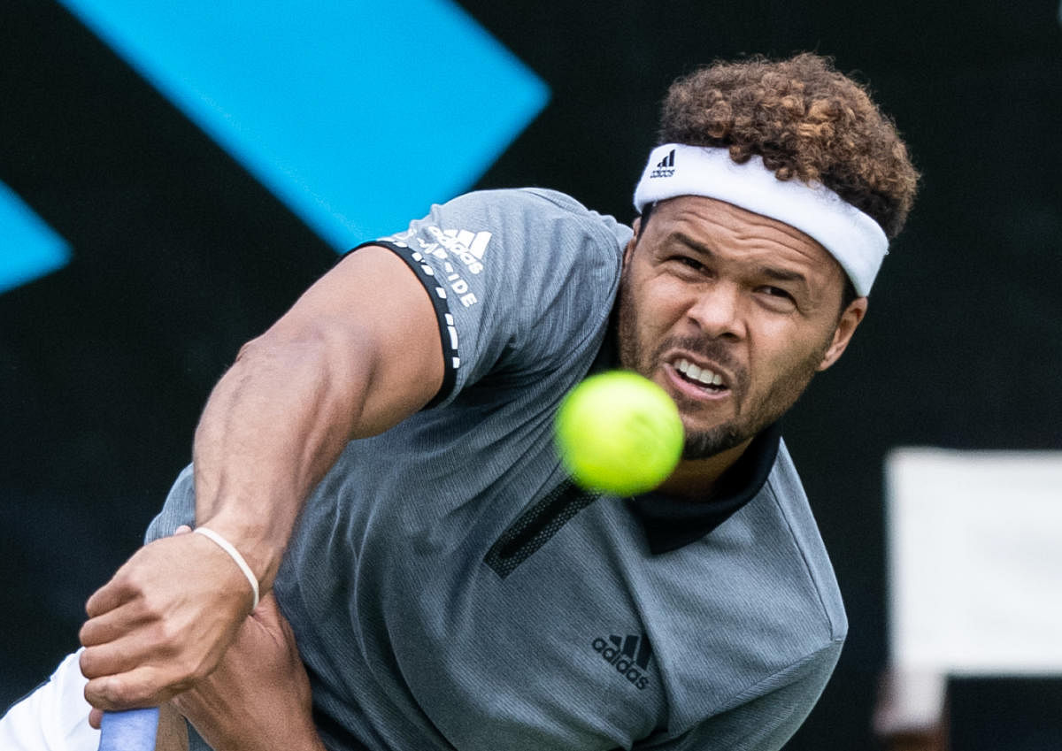 Jo-Wilfried Tsonga is likely to face Roger Federer in the second round of the ATP tournament in Halle. (AFP Photo)
