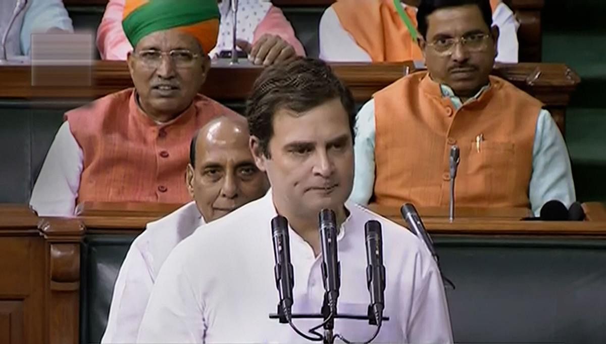 Congress President and MP from Wayanad Rahul Gandhi takes oath as a member of the 17th Lok Sabha, at Parliament House (Photo PTI)