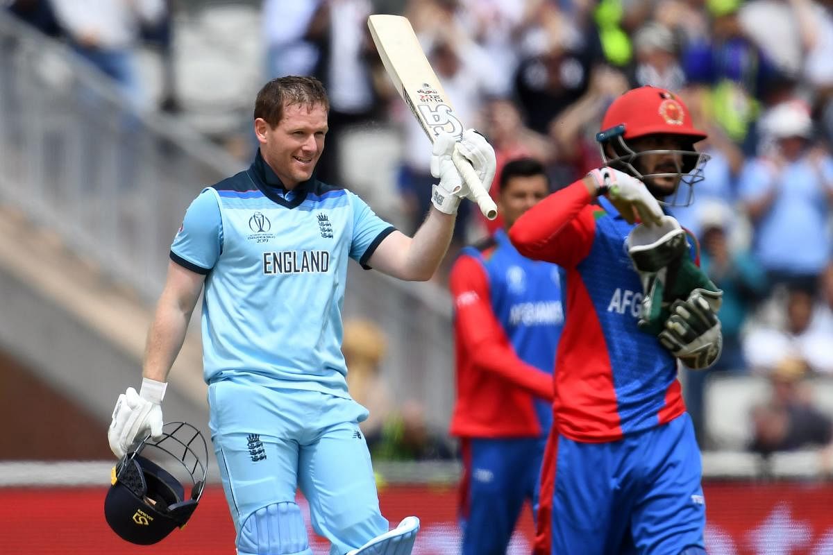 England blasted a world record 25 sixes in a one-day international inning in Tuesday's World Cup clash against Afghanistan. (AFP Photo)