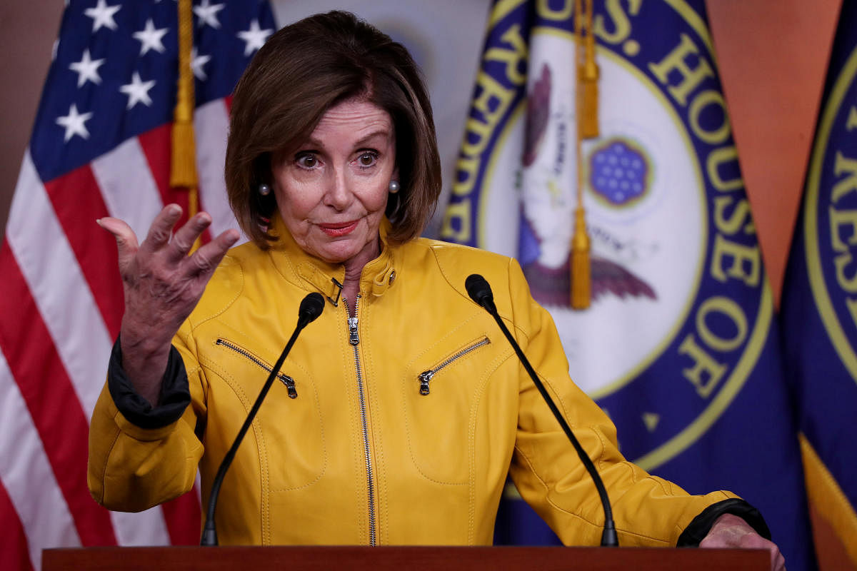 U.S. House Speaker Nancy Pelosi (D-CA) holds her weekly news conference on Capitol Hill in Washington. (Reuters Photo)
